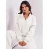 imageANRABESS Women 2 Piece Outfits Sweatsuit Oversized Half Zip Sweatshirt Jogger Sweatpants Tracksuit Lounge Set 2025 ClothesWhite