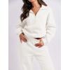 imageANRABESS Women 2 Piece Outfits Sweatsuit Oversized Half Zip Sweatshirt Jogger Sweatpants Tracksuit Lounge Set 2025 ClothesWhite