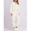 imageANRABESS Women 2 Piece Outfits Sweatsuit Oversized Half Zip Sweatshirt Jogger Sweatpants Tracksuit Lounge Set 2025 ClothesWhite