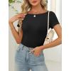 imageANRABESS Women Boat Neck Tops Short Sleeve TShirts Ribbed Knit Tight Fitted Basic Tees Shirts 2025 Summer ClothesBlack