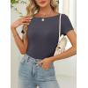 imageANRABESS Women Boat Neck Tops Short Sleeve TShirts Ribbed Knit Tight Fitted Basic Tees Shirts 2025 Summer ClothesDeep Grey