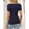 imageANRABESS Women Boat Neck Tops Short Sleeve TShirts Ribbed Knit Tight Fitted Basic Tees Shirts 2025 Summer ClothesNavy Blue