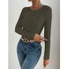 imageANRABESS Women Long Sleeve Tops Slim Fitted Business Casual Shirts Rib Textured TShirts 2025 Fall Outfits Dressy Work BlouseArmy Green