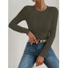 imageANRABESS Women Long Sleeve Tops Slim Fitted Business Casual Shirts Rib Textured TShirts 2025 Fall Outfits Dressy Work BlouseArmy Green