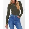imageANRABESS Women Long Sleeve Tops Slim Fitted Business Casual Shirts Rib Textured TShirts 2025 Fall Outfits Dressy Work BlouseArmy Green