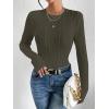 imageANRABESS Women Long Sleeve Tops Slim Fitted Business Casual Shirts Rib Textured TShirts 2025 Fall Outfits Dressy Work BlouseArmy Green