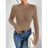 imageANRABESS Women Long Sleeve Tops Slim Fitted Business Casual Shirts Rib Textured TShirts 2025 Fall Outfits Dressy Work BlouseKhaki