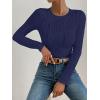 imageANRABESS Women Long Sleeve Tops Slim Fitted Business Casual Shirts Rib Textured TShirts 2025 Fall Outfits Dressy Work BlouseNavy Blue