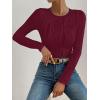 imageANRABESS Women Long Sleeve Tops Slim Fitted Business Casual Shirts Rib Textured TShirts 2025 Fall Outfits Dressy Work BlouseWine Red