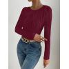 imageANRABESS Women Long Sleeve Tops Slim Fitted Business Casual Shirts Rib Textured TShirts 2025 Fall Outfits Dressy Work BlouseWine Red