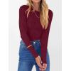 imageANRABESS Women Long Sleeve Tops Slim Fitted Business Casual Shirts Rib Textured TShirts 2025 Fall Outfits Dressy Work BlouseWine Red