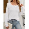 imageANRABESS Women Shirts Long Sleeve Crewneck Smocked Tunic Tops with Leggings Dressy Casual TShirt Business Work BlousesWhite