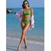 imageANRABESS Women Swimsuits Two Piece Bikini Set High Waisted Ribbed Tummy Control Modest Bathing Suits 2025 Beach Swim WearArmy Green