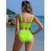 imageANRABESS Women Swimsuits Two Piece Bikini Set High Waisted Ribbed Tummy Control Modest Bathing Suits 2025 Beach Swim WearNeon Green