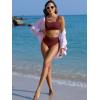 imageANRABESS Women Swimsuits Two Piece Bikini Set High Waisted Ribbed Tummy Control Modest Bathing Suits 2025 Beach Swim WearWine Red