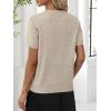 imageANRABESS Women Wool Blend Sweater Summer 2025 Short Sleeve V Neck Pullover Top Business Casual Outfit Beach Vacation ClothesAlmond