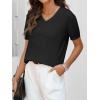 imageANRABESS Women Wool Blend Sweater Summer 2025 Short Sleeve V Neck Pullover Top Business Casual Outfit Beach Vacation ClothesBlack