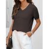 imageANRABESS Women Wool Blend Sweater Summer 2025 Short Sleeve V Neck Pullover Top Business Casual Outfit Beach Vacation ClothesDark Brown