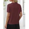 imageANRABESS Women Wool Blend Sweater Summer 2025 Short Sleeve V Neck Pullover Top Business Casual Outfit Beach Vacation ClothesDark Red