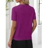 imageANRABESS Women Wool Blend Sweater Summer 2025 Short Sleeve V Neck Pullover Top Business Casual Outfit Beach Vacation ClothesDeep Hot Pink