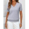 imageANRABESS Women Wool Blend Sweater Summer 2025 Short Sleeve V Neck Pullover Top Business Casual Outfit Beach Vacation ClothesGray