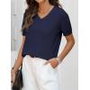 imageANRABESS Women Wool Blend Sweater Summer 2025 Short Sleeve V Neck Pullover Top Business Casual Outfit Beach Vacation ClothesNavy Blue