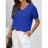 imageANRABESS Women Wool Blend Sweater Summer 2025 Short Sleeve V Neck Pullover Top Business Casual Outfit Beach Vacation ClothesRoyal Blue