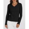 imageANRABESS Womens 100 Wool Sweaters V Neck Long Sleeve Work Business Casual Basic Pullover Sweater Tops 2025 Fall OutfitsBlack