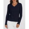 imageANRABESS Womens 100 Wool Sweaters V Neck Long Sleeve Work Business Casual Basic Pullover Sweater Tops 2025 Fall OutfitsNavy Blue