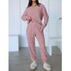 imageANRABESS Womens 2 Piece Lounge Pajama Sets Casual Ribbed Knit V Neck Long Sleeve Jogger Pants Matching Set 2025 Fall OutfitsMauve