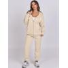 imageANRABESS Womens 2 Piece Outfits Sweatsuits Oversized Zip Up Sweatshirt Jogger Sweatpants Tracksuit Sweat Lounge Matching SetBeige