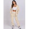 imageANRABESS Womens 2 Piece Outfits Sweatsuits Oversized Zip Up Sweatshirt Jogger Sweatpants Tracksuit Sweat Lounge Matching SetBeige