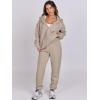 imageANRABESS Womens 2 Piece Outfits Sweatsuits Oversized Zip Up Sweatshirt Jogger Sweatpants Tracksuit Sweat Lounge Matching SetKhaki