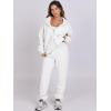 imageANRABESS Womens 2 Piece Outfits Sweatsuits Oversized Zip Up Sweatshirt Jogger Sweatpants Tracksuit Sweat Lounge Matching SetWhite