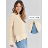 imageANRABESS Womens 2025 Fall Waffle Sweaters Long Sleeve Thumbhole Casual Knitted Side Zipper Pullover Sweaters TopBeige