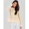 imageANRABESS Womens 2025 Fall Waffle Sweaters Long Sleeve Thumbhole Casual Knitted Side Zipper Pullover Sweaters TopBeige