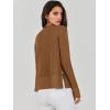 imageANRABESS Womens 2025 Fall Waffle Sweaters Long Sleeve Thumbhole Casual Knitted Side Zipper Pullover Sweaters TopCaramel