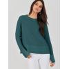 imageANRABESS Womens 2025 Fall Waffle Sweaters Long Sleeve Thumbhole Casual Knitted Side Zipper Pullover Sweaters TopGreen