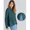 imageANRABESS Womens 2025 Fall Waffle Sweaters Long Sleeve Thumbhole Casual Knitted Side Zipper Pullover Sweaters TopGreen