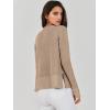 imageANRABESS Womens 2025 Fall Waffle Sweaters Long Sleeve Thumbhole Casual Knitted Side Zipper Pullover Sweaters TopKhaki