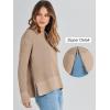 imageANRABESS Womens 2025 Fall Waffle Sweaters Long Sleeve Thumbhole Casual Knitted Side Zipper Pullover Sweaters TopKhaki