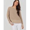 imageANRABESS Womens 2025 Fall Waffle Sweaters Long Sleeve Thumbhole Casual Knitted Side Zipper Pullover Sweaters TopKhaki