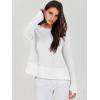imageANRABESS Womens 2025 Fall Waffle Sweaters Long Sleeve Thumbhole Casual Knitted Side Zipper Pullover Sweaters TopWhite