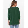 imageANRABESS Womens 34 Length Sleeve Tops Loose Fit Tunic Shirts Oversized Spring Summer Casual Crew Neck Basic Boxy TeeDeep Green