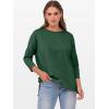 imageANRABESS Womens 34 Length Sleeve Tops Loose Fit Tunic Shirts Oversized Spring Summer Casual Crew Neck Basic Boxy TeeDeep Green