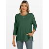 imageANRABESS Womens 34 Length Sleeve Tops Loose Fit Tunic Shirts Oversized Spring Summer Casual Crew Neck Basic Boxy TeeDeep Green