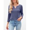 imageANRABESS Womens 34 Length Sleeve Tops V Neck Basic Tee Shirts 2025 Spring Summer Dressy Casual Tunic Blouses OutfitsDark Blue