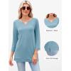 imageANRABESS Womens 34 Length Sleeve Tops V Neck Basic Tee Shirts 2025 Spring Summer Dressy Casual Tunic Blouses OutfitsLake Blue