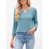 imageANRABESS Womens 34 Length Sleeve Tops V Neck Basic Tee Shirts 2025 Spring Summer Dressy Casual Tunic Blouses OutfitsLake Blue