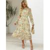 imageANRABESS Womens Fall Vacation Guest Dress 2025 Long Sleeve Mock Neck Mesh Floral Boho Flowy Casual Tea Party Midi DressesFloral Orange